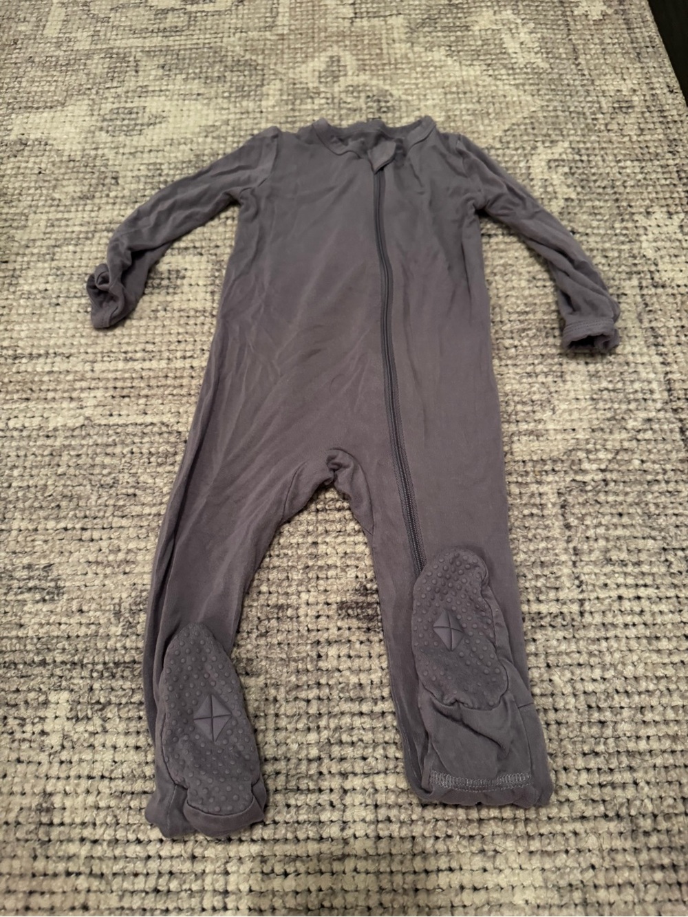 Kyte BABY Slate Gray Footed One-Piece Zipper Pajama